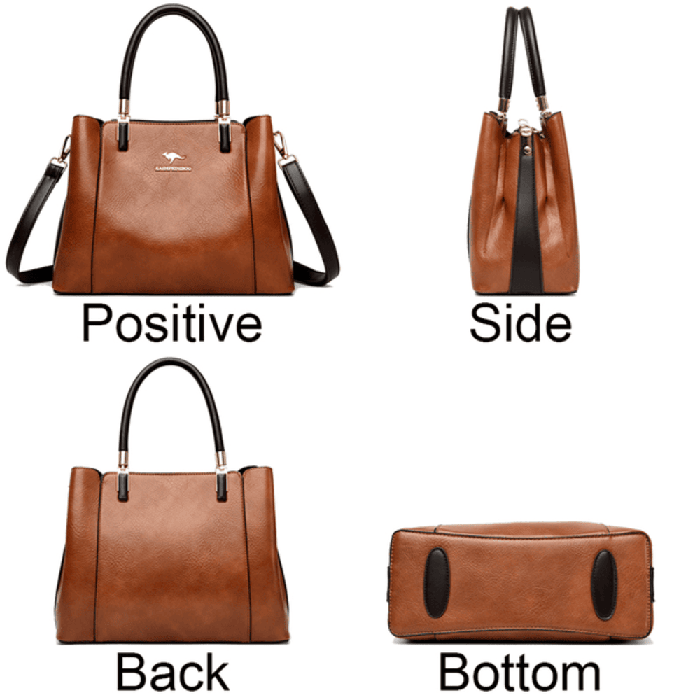 Cassandra Luxe - Women's Genuine Leather Crossbody Tote Bag