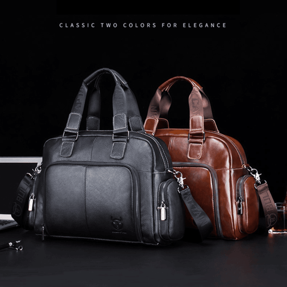 Charles Elite - Men’s Luxury Cowhide Leather Travel Handbag