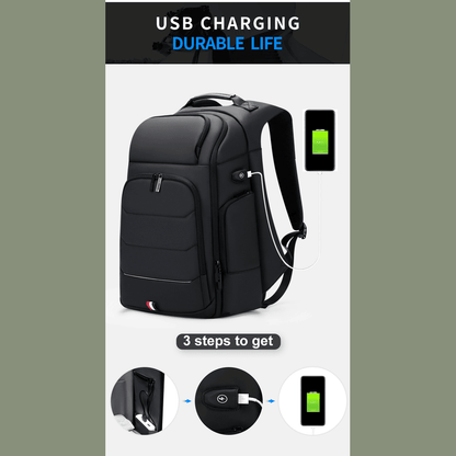 CityStride Waterproof Anti - Theft Backpack with USB Charging