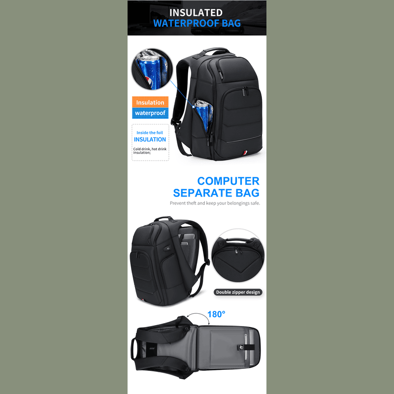 CityStride Waterproof Anti - Theft Backpack with USB Charging