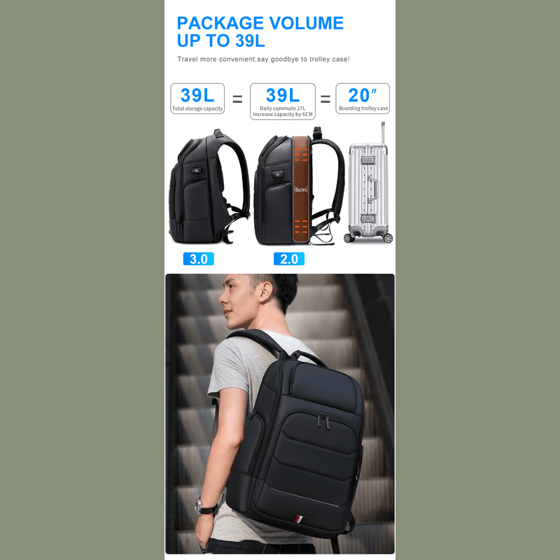 CityStride Waterproof Anti - Theft Backpack with USB Charging