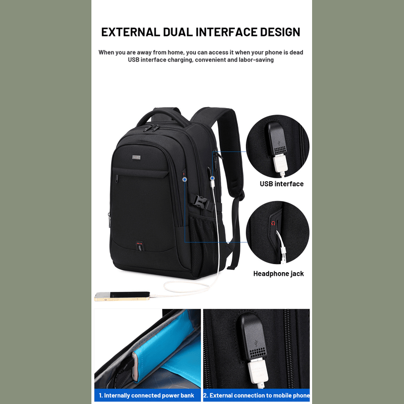 EliteVanguard - Men’s 17.3” Wear - Resistant Laptop Backpack