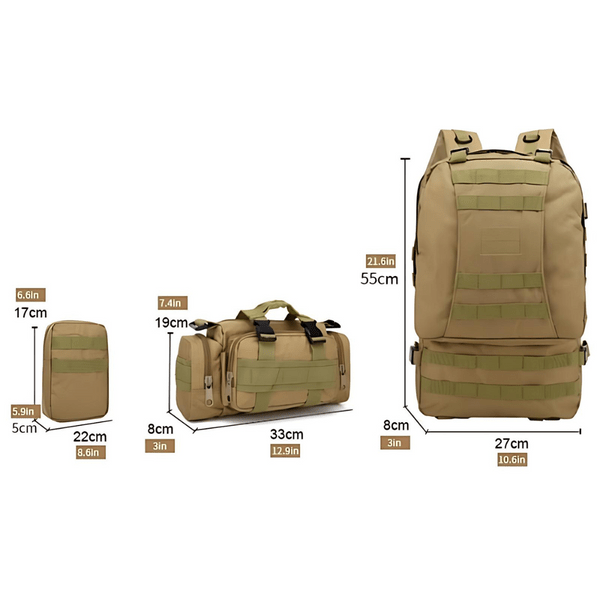 IronTrail 55L - 4 - in - 1 Tactical Backpack for Men