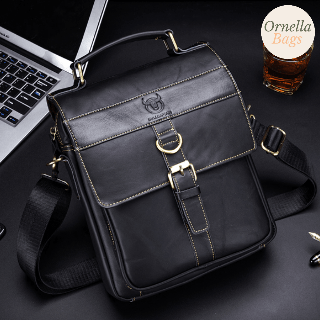 Marcus Prestige - Men’s Retro Leather Shoulder Bag: Large Capacity Business Crossbody, Fashion Casual Student Handbag