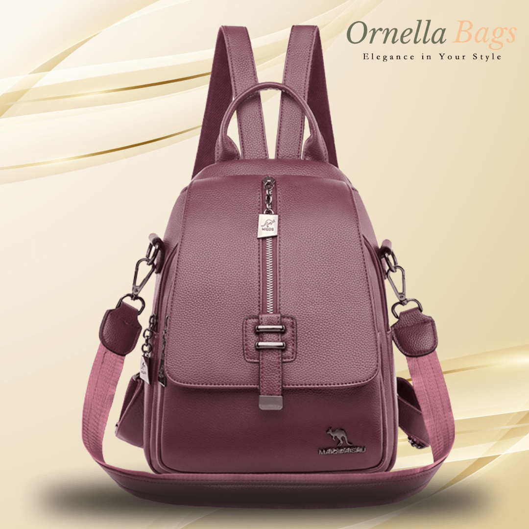 Ophelia Signature - Designer Leather Backpack: Stylish, Multifunctional, Large Capacity for Women's School and Travel Needs.