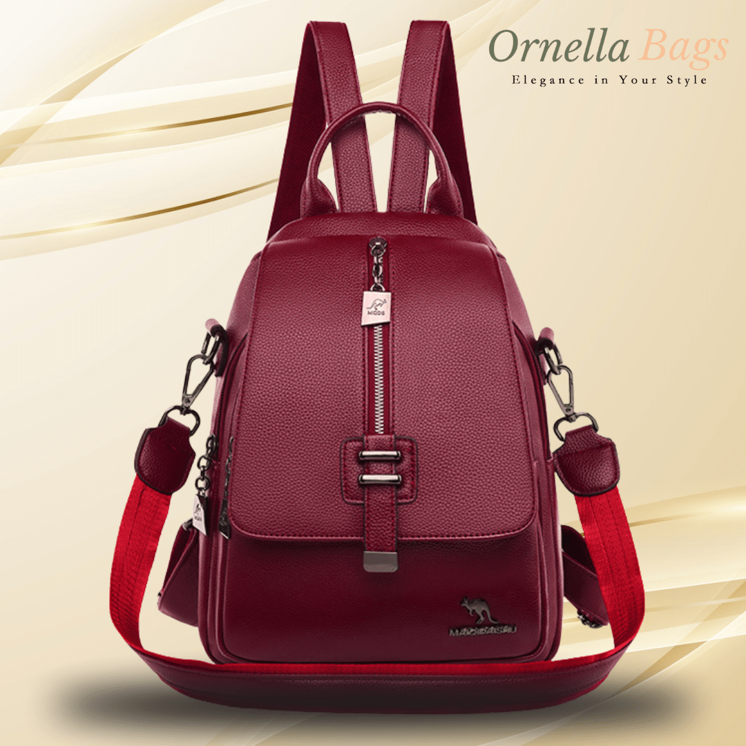 Ophelia Signature - Designer Leather Backpack: Stylish, Multifunctional, Large Capacity for Women's School and Travel Needs.