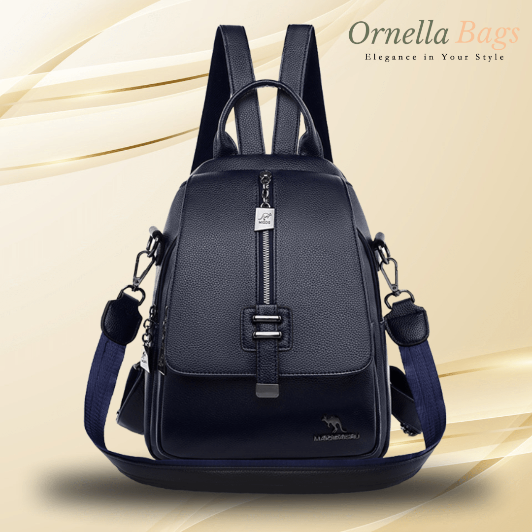 Ophelia Signature - Designer Leather Backpack: Stylish, Multifunctional, Large Capacity for Women's School and Travel Needs.