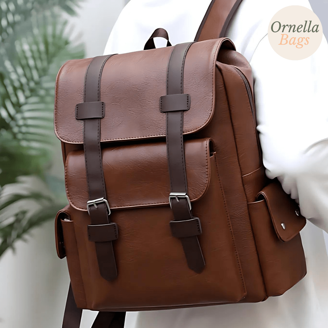 Premier Men - New Fashion Luxury Men’s Backpack - Waterproof PU Leather Travel Bag with Large Capacity for Teenagers’ Laptops