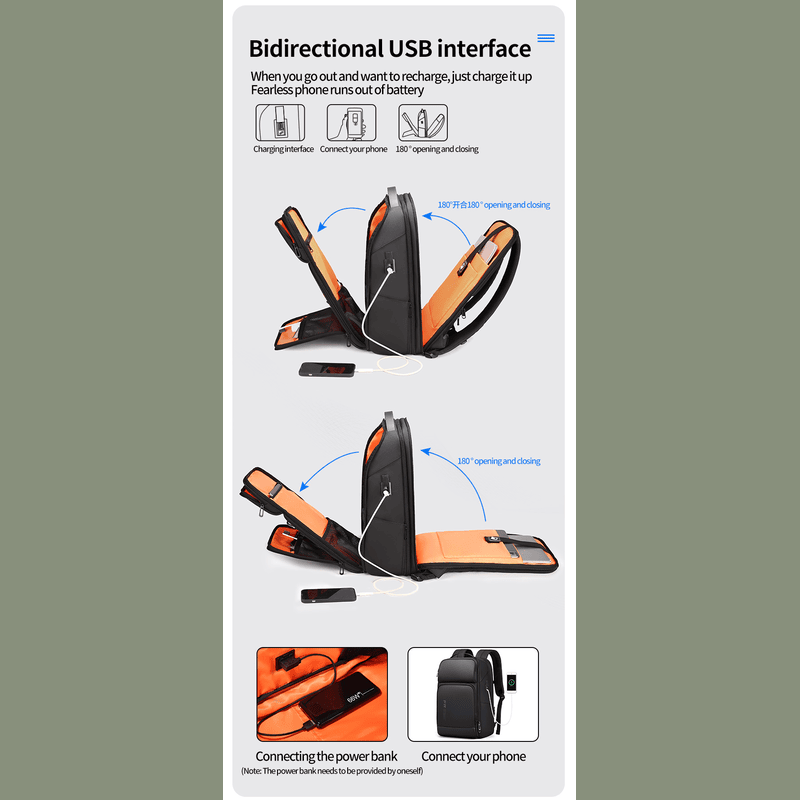 SkylineMaster - Business Backpack with USB Charging