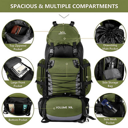 TitanQuest 90L - Tactical Military Camping Backpack for Men