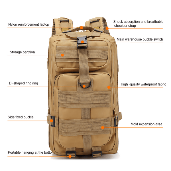 TrailBlaze 30L - Men’s Waterproof Tactical Travel Backpack