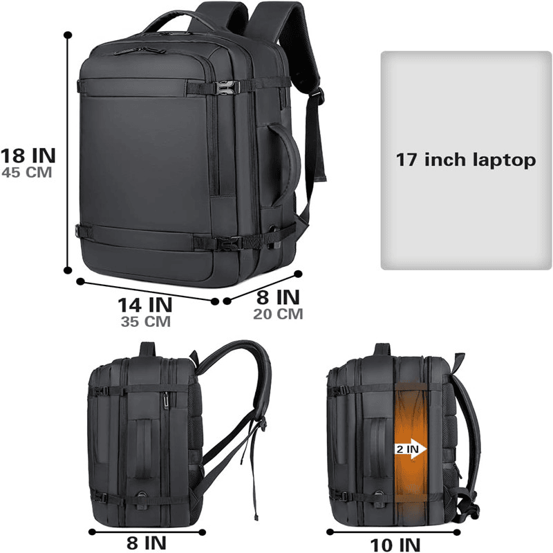 UrbanElite - 40L Expandable USB Travel Backpack