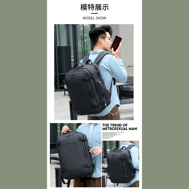 UrbanElite - 40L Expandable USB Travel Backpack